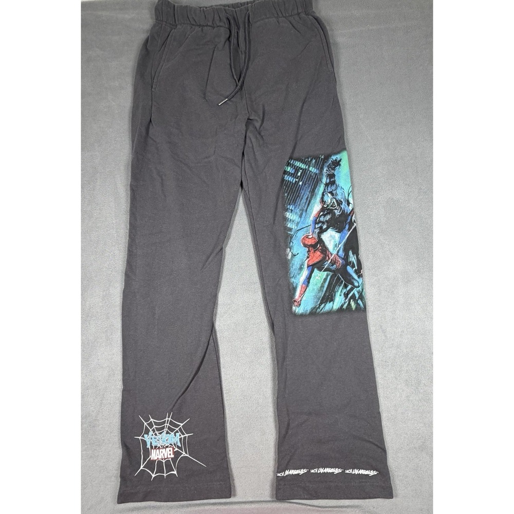 Marvel Venom Sweatpants Men's S Black Graphic Streetwear Joggers Premium